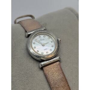 Skagen Denmark Watch Womens 25mm Mother of Pearl Dial Cream Band New Battery